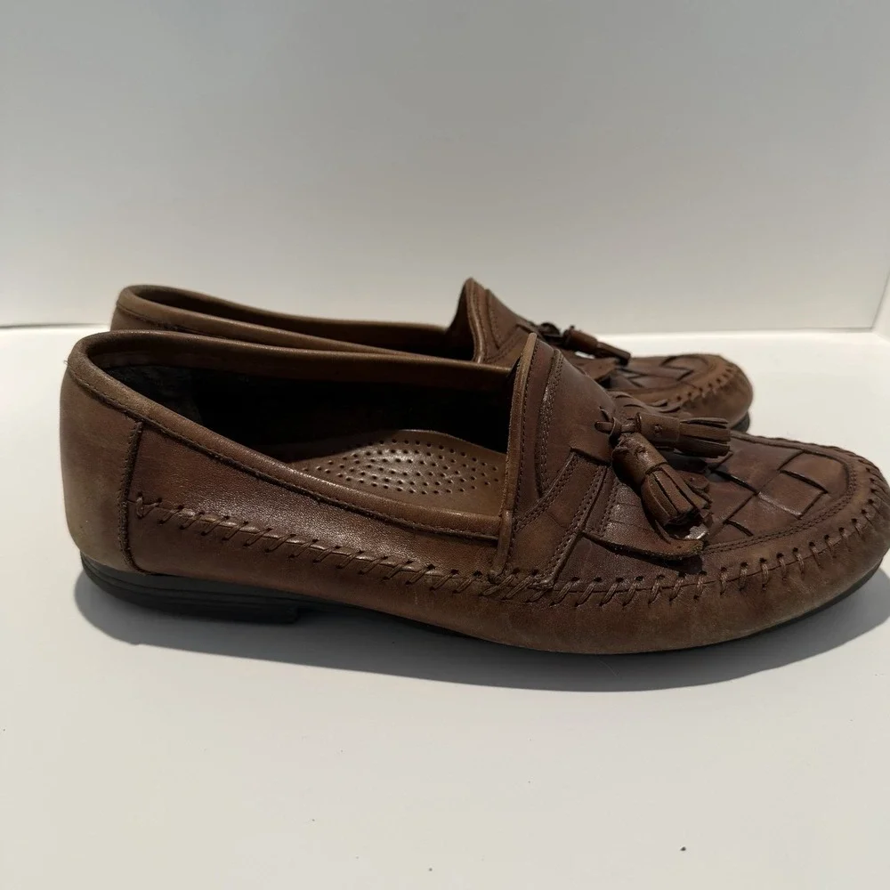 Giorgio Brutini Loafers Tassel Slip On Shoes Bartell Brown‎ Leather Men's 9